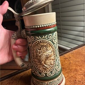 Avon Collectible Beer Stein: The Strike Rainbow Trout (1978) HANDCRAFTED #55725